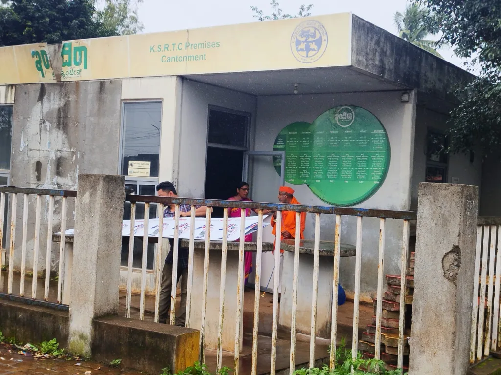 Indira canteen waiting for vegetables and bread