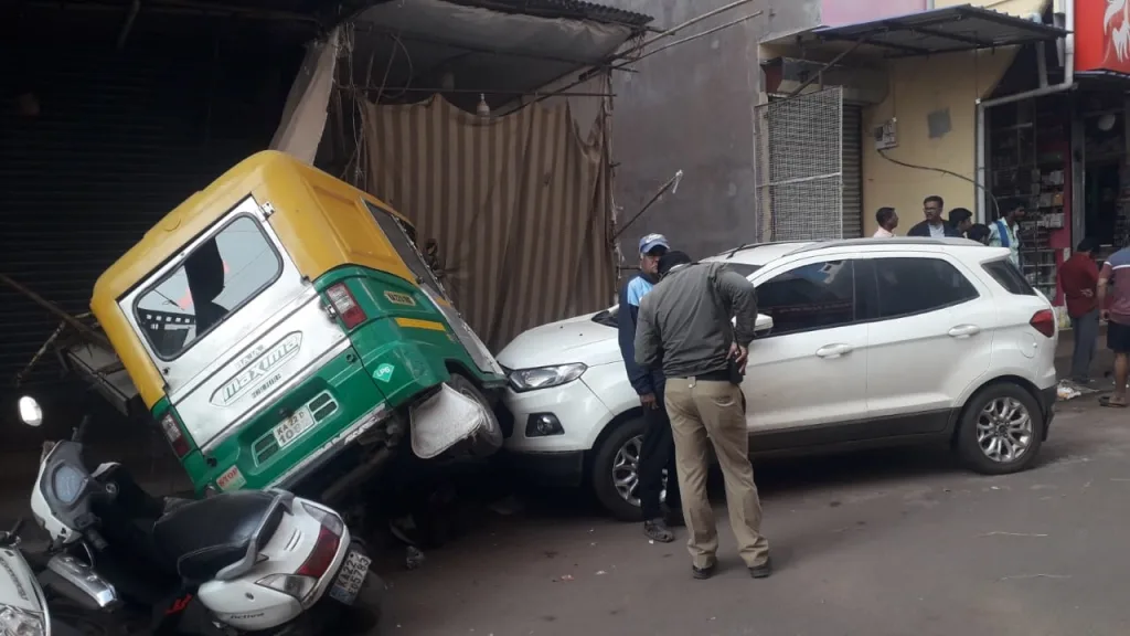 A speeding car collided with an electric transformer