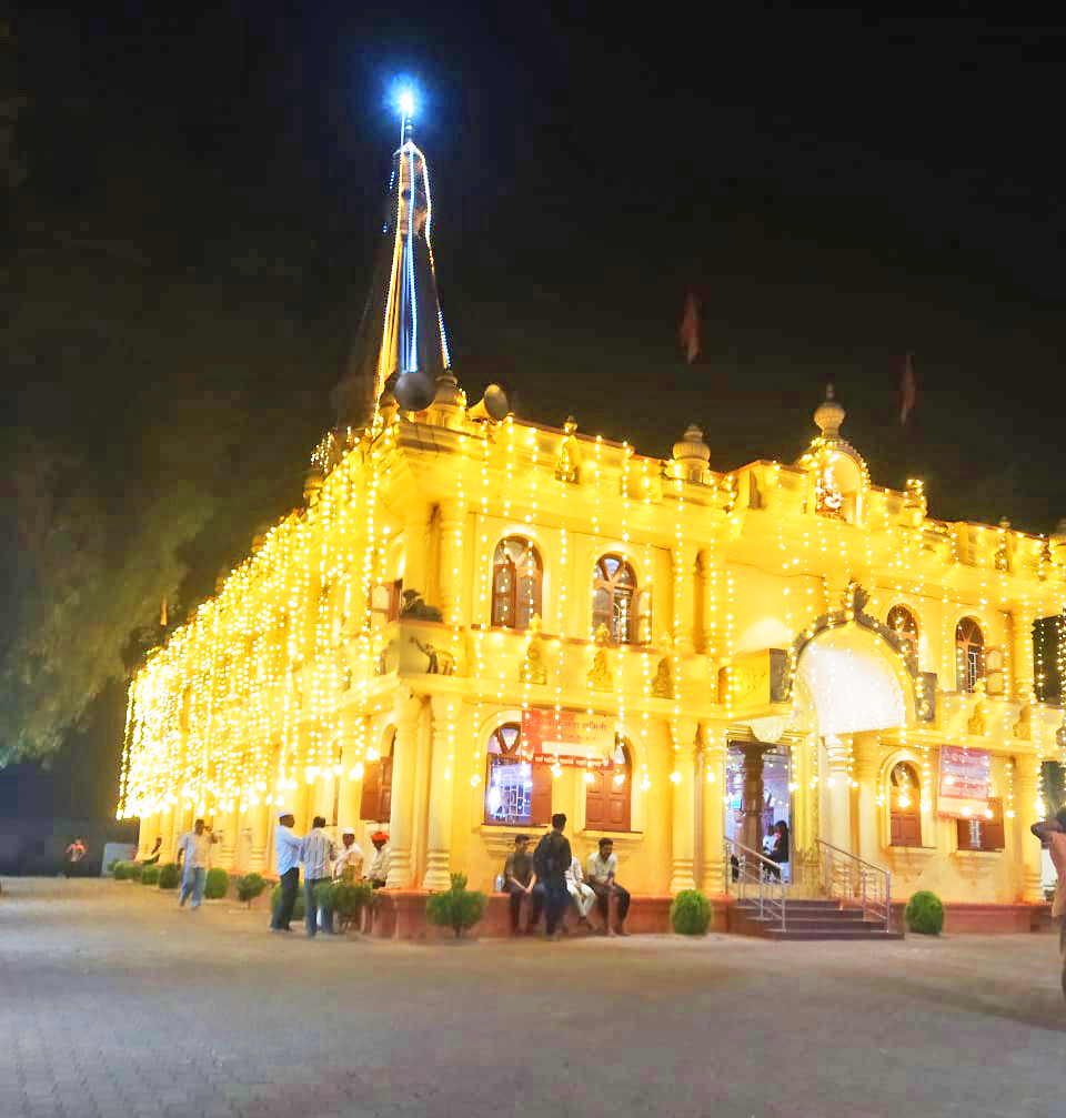 The Kalmeshwar temple at Kangrali Budruk was lit up with electric lights