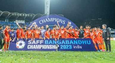 भारतीय युवा संघाकडे सॅफ फुटबॉलचे जेतेपद SAFF Football title to Indian youth team
