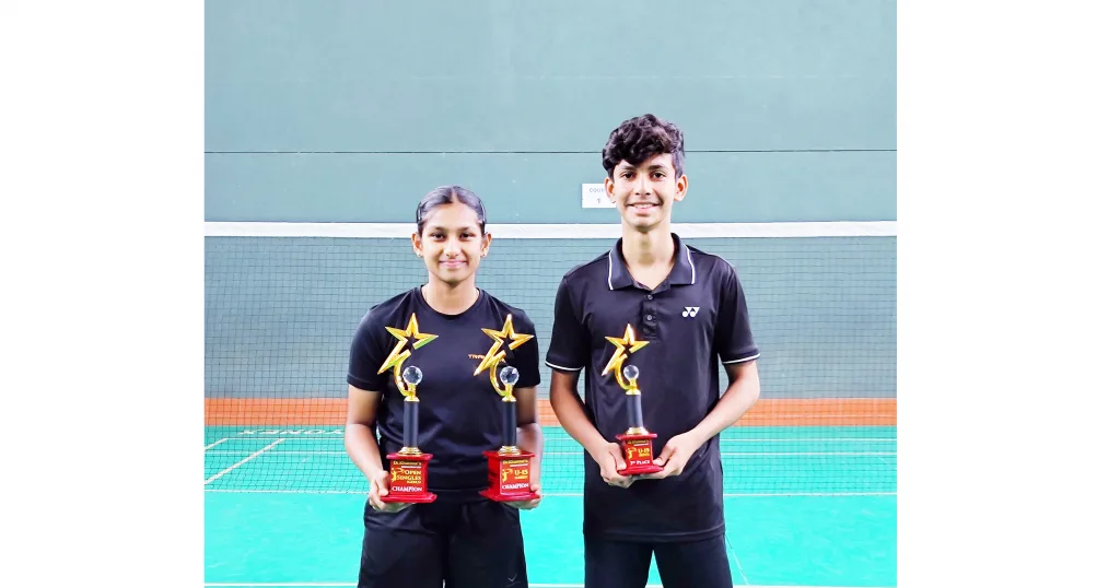Double crown for Tanishka in Badminton