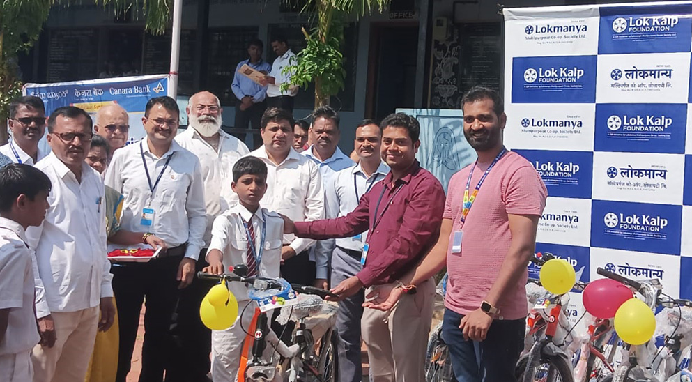 Distribution of 50 bicycles to students by Lokkalp