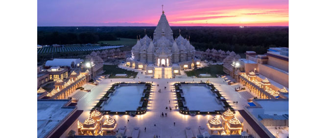 A grand Hindu temple built in America