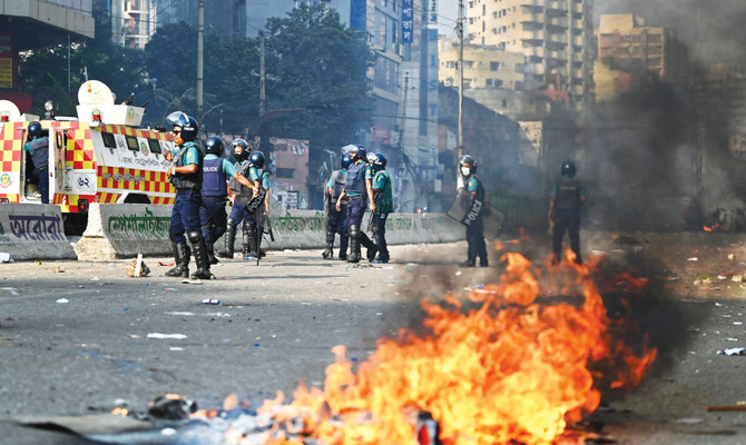Violent protests against Sheikh Hasina