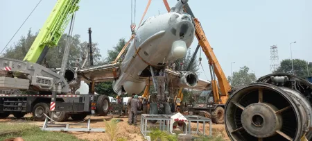 Tuplov-142 fighter jet spare parts assembly work at war level