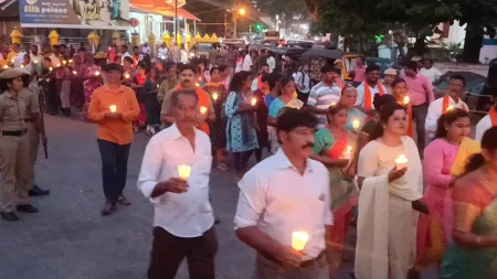 Candle March at Bangarappanagar Shirwad