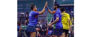 स्क्वॅश दुहेरीत भारताची विजयी सुरुवात India gets off to a winning start in squash doubles