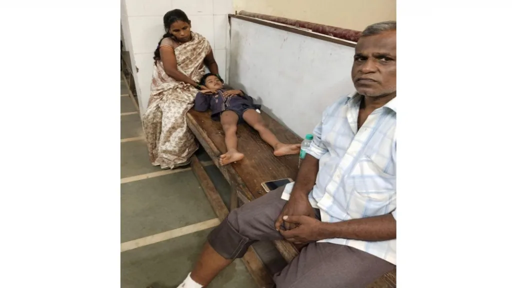 सरस्वती पूजनाचे कार्यक्रम पाहताना दोन मुलांना चावला कुत्रा