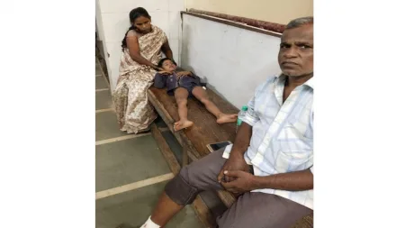 सरस्वती पूजनाचे कार्यक्रम पाहताना दोन मुलांना चावला कुत्रा