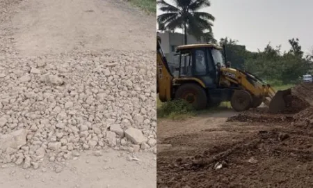 पाचगाव परिसरात जल जीवन योजनेच्या कामामुळे रस्त्यांची चाळण Sieving of roads due to work of Jal Jeevan Yojana in Pachgaon area