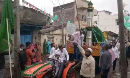 नांद्रे येथे पैगंबर जयंती मोठ्या उत्साहात संपन्न paigmber Jayanti celebrated with great enthusiasm at Nandre