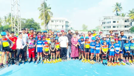 जिल्हा रोलर स्केटिंग स्पर्धा, निवड चाचणी उत्साहात District roller skating competition, selection test in excitement