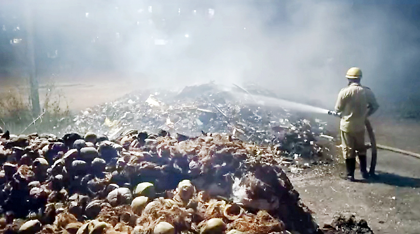 Garbage dump on fire