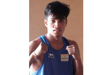 Akash Gorkha of Goa in the quarter finals in boxing