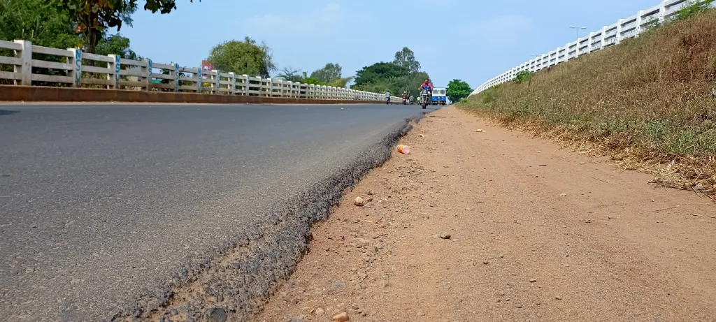 Side rails on Sambara-Gandhinagar service road were damaged