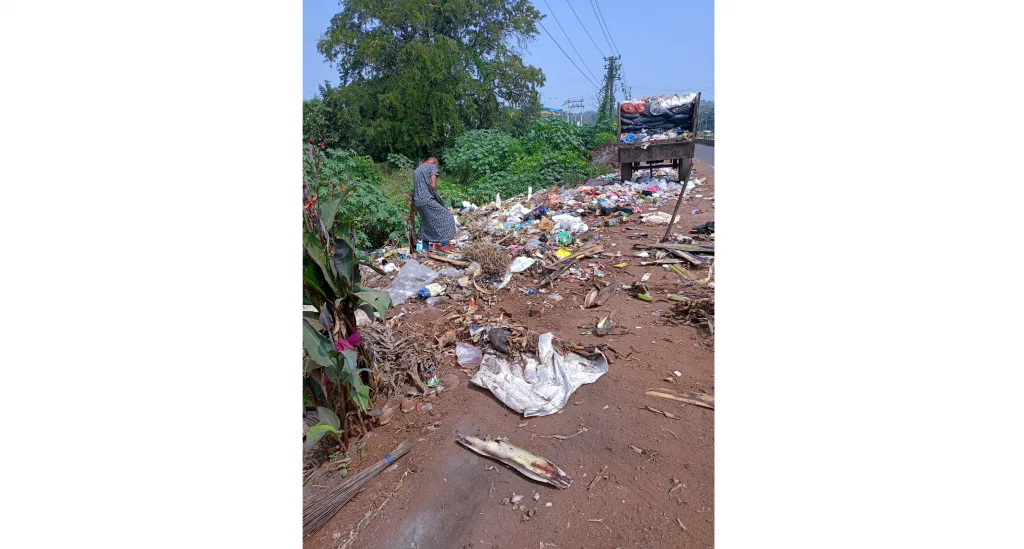 Garbage piles again next to the city