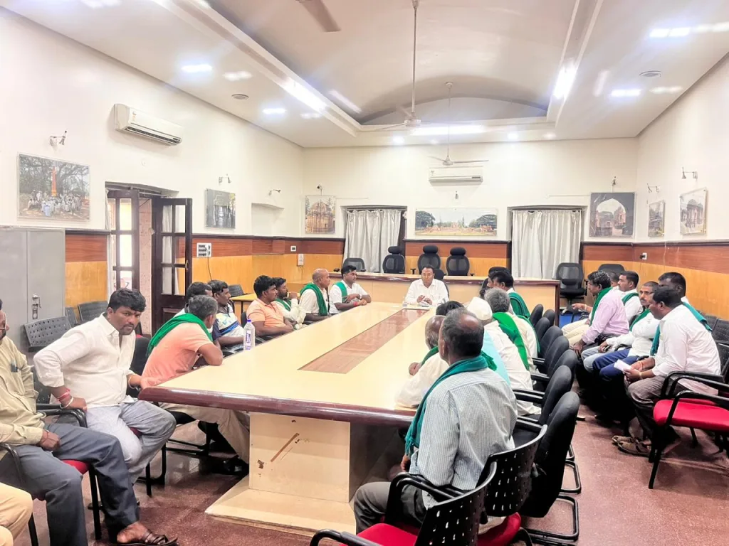 The District Collector interacted with the farmers' representatives