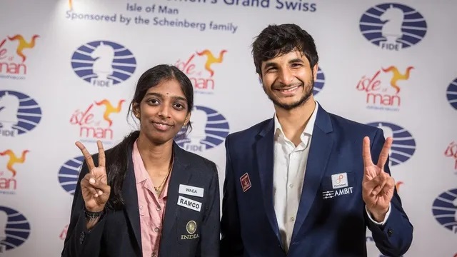 R. Vaishali, Vidit Gujarati Swiss Competition Winner