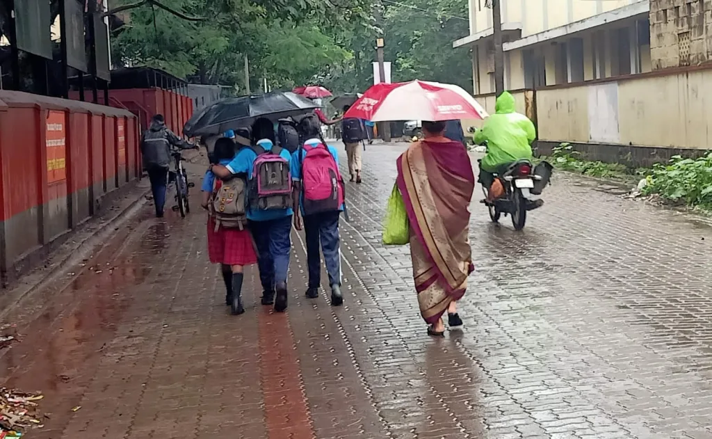 Heavy rain during winter days