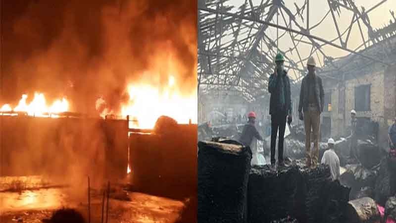 युपीत अदानी ग्रुपचे तेल गोदाम भस्मसात Upit Adani Group's oil warehouse incinerated