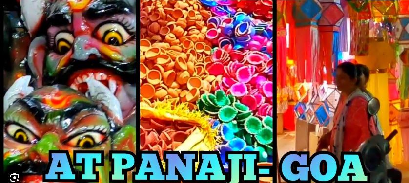 Crowd of customers in Panaji market