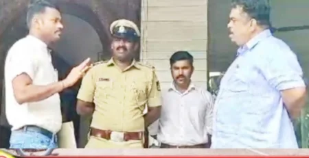 Verbal clash between MLA Satish Sail and Excise officials