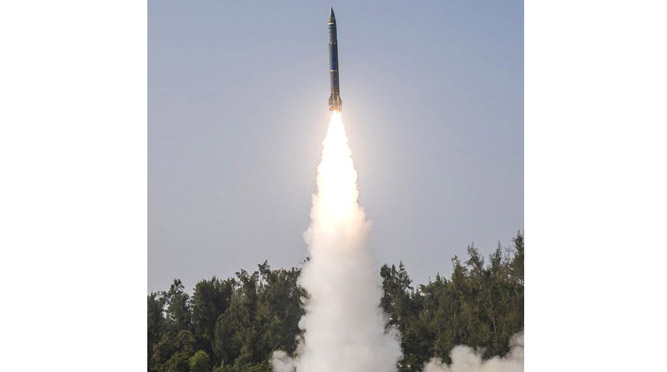 Successful test of Pralay missile