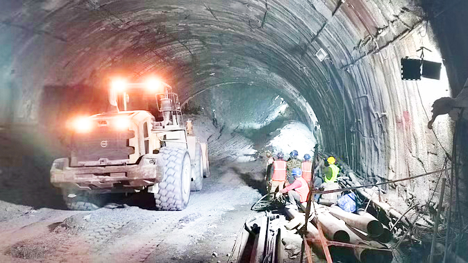 Contact was made with those trapped in the tunnel