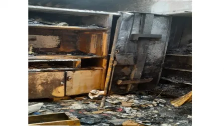 शॉर्ट सर्किटमुळे लागलेल्या आगीत घर बेचिराख