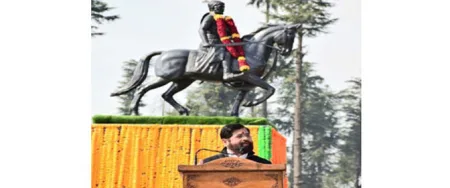 A statue of Chhatrapati Shivaji Maharaj near the Line of Control