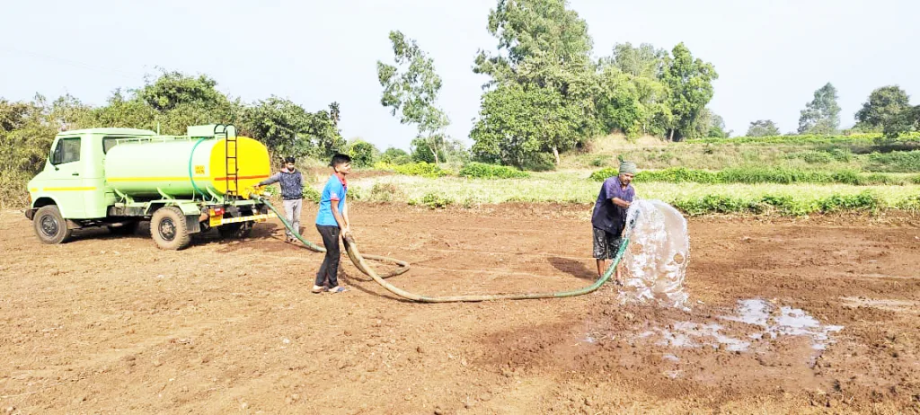 Such a struggle of Baliraja to save the crops