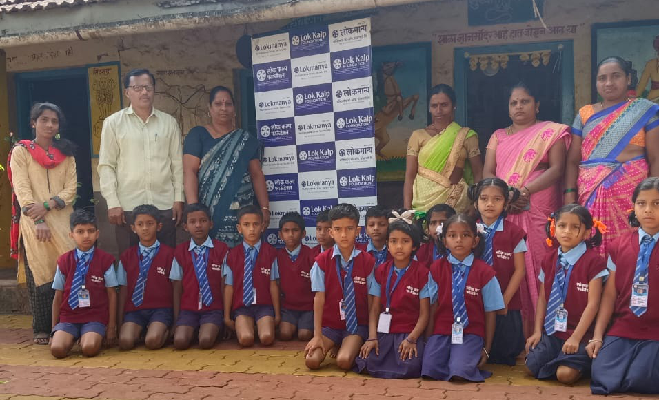 Distribution of educational materials by 'Lokkalp' in Vadgaon-Jamboti