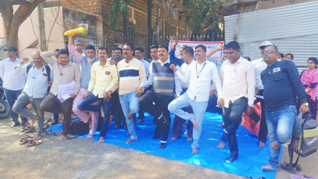 Movement of visiting professors standing on one leg