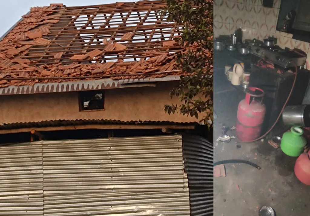 गॅस सिलिंडर गळतीमुळे स्फोट Explosion due to leaking gas cylinder