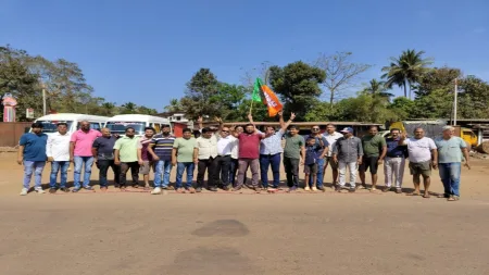 भाजपच्या एकहाती सत्तेनंतर बांद्यात भाजप कार्यकर्त्यांचा जल्लोष