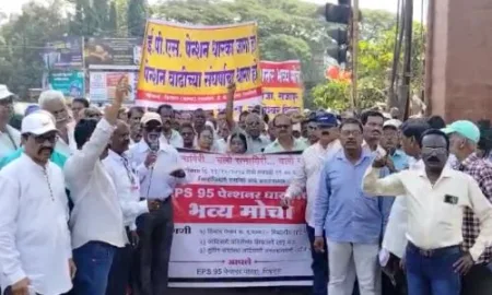 EPS 95 holders staged a march at the Collectorate