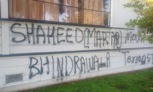 अमेरिकेत हिंदू मंदिरावर हल्ला, मंदिराच्या भिंतींवर लिहिल्या भारतविरोधी घोषणा Attack on Hindu temple in America