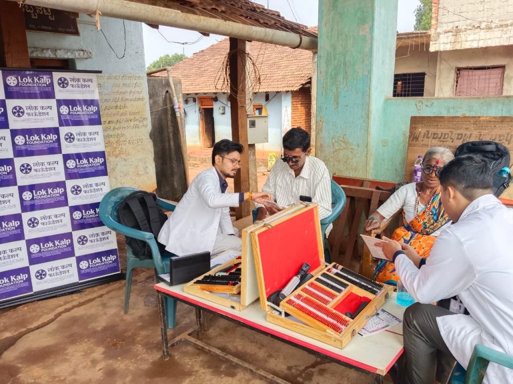 Free eye checkup camp at Habbanhatti by Lokkalp