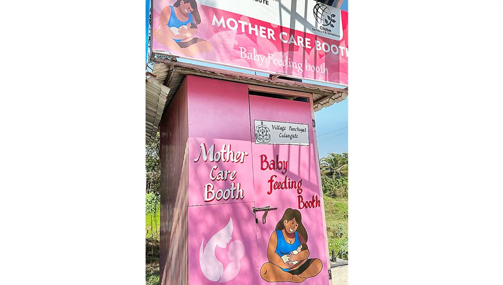 कळंगुटमध्ये मदर केअर बूथ, बेबी फिडिंग बूथ सुरू Mother care booth, baby feeding booth started in Calangute