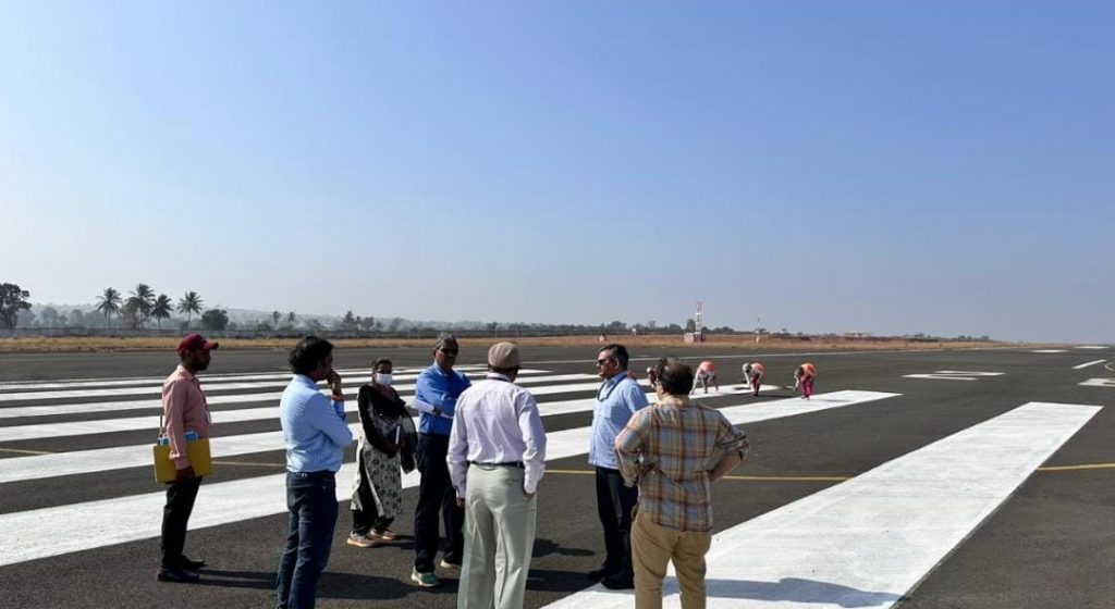 Inspection of airport development works by officials