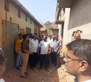 The door remained on the side, a hole was made in the wall