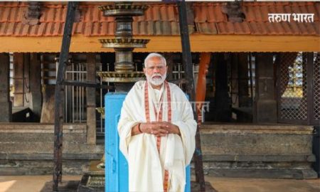 पंतप्रधान मोदी यांची ‘थ्रिप्रयार’ मंदिराला भेट