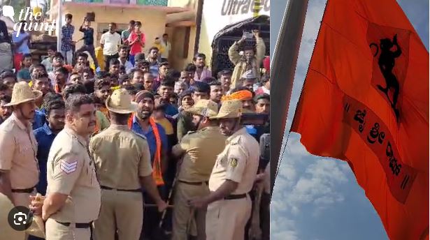 Tension after lowering the Hanuman flag