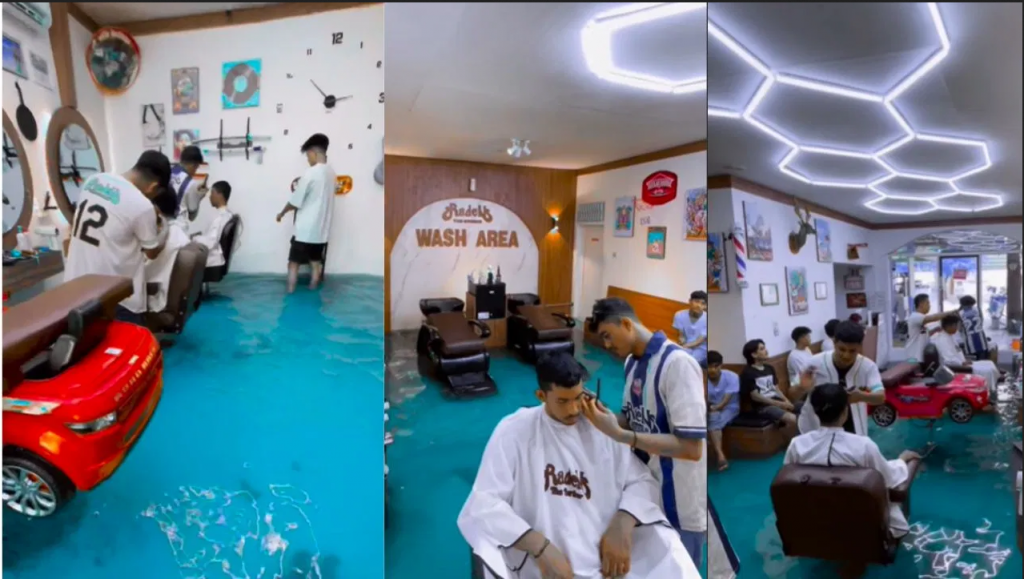 Salon in the swimming pool itself