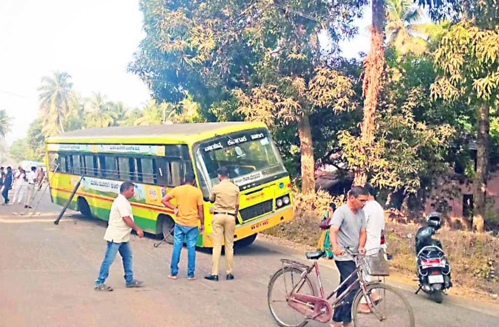 The accident of the running bus was avoided due to chance