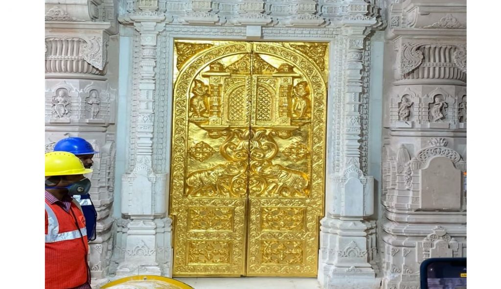 The first golden gate installed in the Ram temple