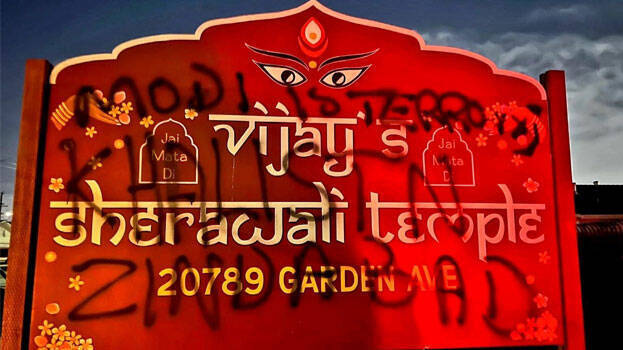 Attack on Hindu temple again in America