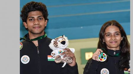 कनिष्ठ एअर रायफल मिश्र नेमबाजीत भारताला सुवर्ण, रौप्य Gold, Silver for India in Junior Air Rifle Mixed Shooting