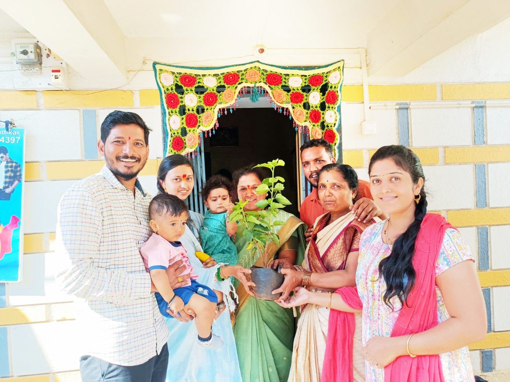 During the Mahalakshmi Yatra, guests are treated with saplings instead of food