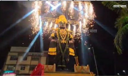 रत्नागिरीमध्ये मराठी साहीत्य संमेलनाचे उद्धाटन! शहरात भव्य विठ्ठलमुर्तीचे अनावरण Ratnagiri Vitthal Murthy